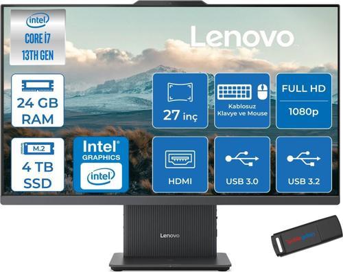Ideacentre Aıo 27IRH9 Intel Core I7-13620H 24GB Ddr5 4tb SSD 27'' Fhd 300NITS IPS Freedos Allınone Bilgisayar LF0HM00EUTRF10+ZETTAUSBBELLEK