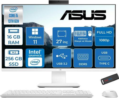 V470VAK Intel Core İ5-13420H 16GB Ddr5 256GB SSD 27'' Fhd 100Hz 300NITS Windows 11 Home Beyaz Allınone Bilgisayar ABI58512W0DH01+ZETTAUSBBELLEK