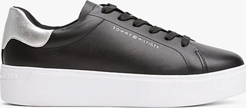 Kadın Klasik Platformlu Kort Tarzı Siyah Sneaker FW0FW08756BDS