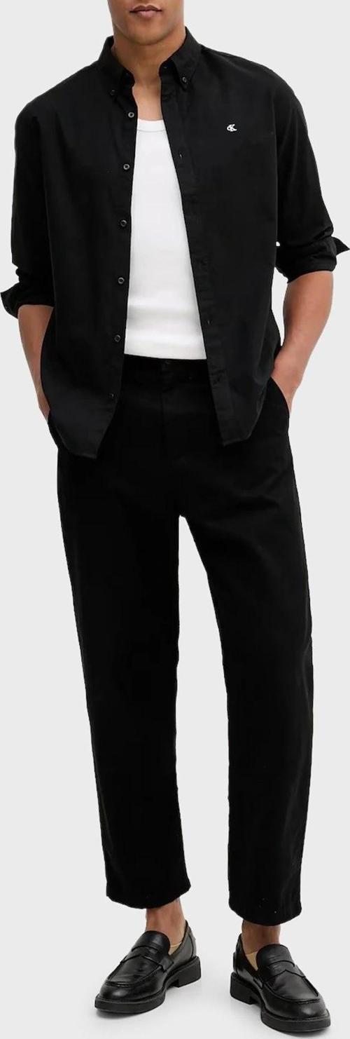 Erkek Uzun Kollu Klasik Düz Oxford Siyah Gömlek LV140EM125-UB1