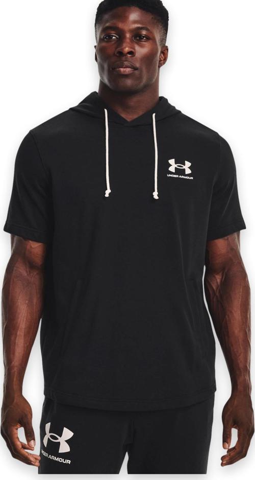 1370396 Ua Rival Terry Lc Ss Hd Siyah Erkek T-Shirt