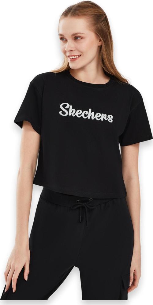 S241212 Graphic W Sleeve Siyah Kadın T-Shirt