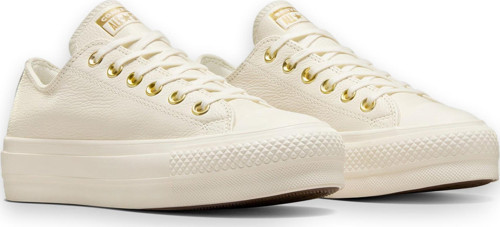 A12765C Chuck Taylor All Star Lift Deri Sneaker Krem Kadın Ayakkabı