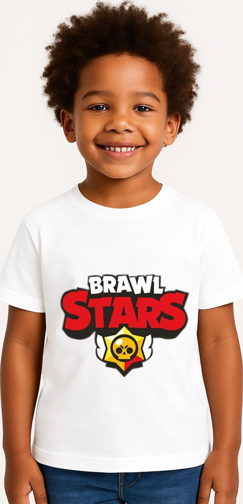 Brawl Stars Erkek Çocuk Tişörtü Renkli Kısa Kollu Pamuklu Yazlık Oyuncu Temalı Tasarım Basic T-Shirt