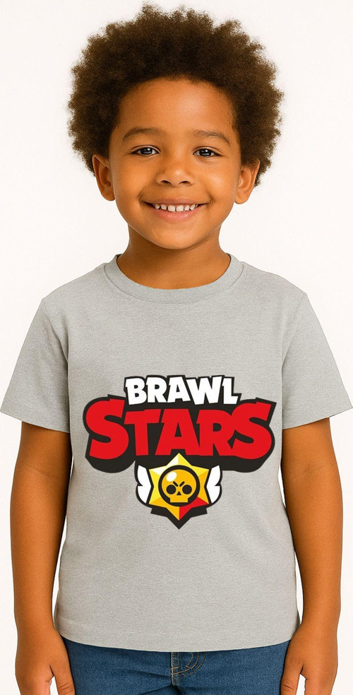 Brawl Stars Erkek Çocuk Tişörtü Renkli Kısa Kollu Pamuklu Yazlık Oyuncu Temalı Tasarım Basic T-Shirt