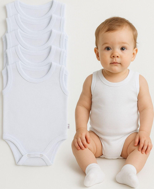 5’Li Yazlık Bebek Zıbın Seti Askılı Çıtçıtlı Body Nefes Alabilir %100 Pamuklu Kumaş Tulum Body