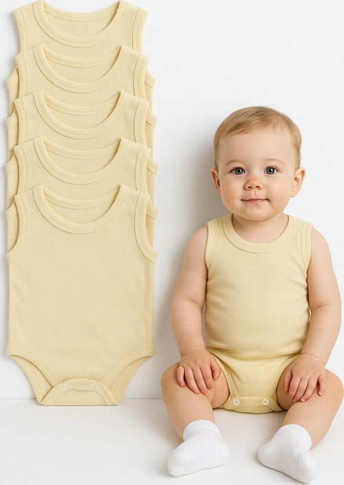 5’Li Yazlık Bebek Zıbın Seti Askılı Çıtçıtlı Body Nefes Alabilir %100 Pamuklu Kumaş Tulum Body