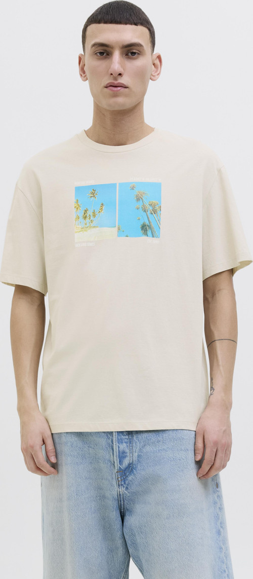 Jjporto Tee Ss Crew Neck Erkek Bej Tshirt 12269429-06