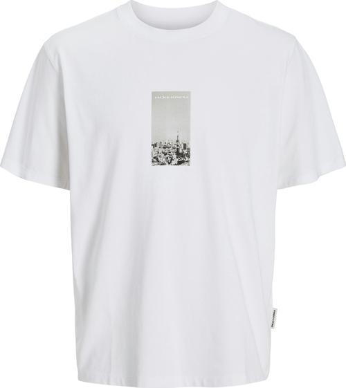 Jack Jones Jcopacer Photo Brandıng Tee Ss Cre Pls Erkek Beyaz Büyük Beden Tshirt 12278555-01