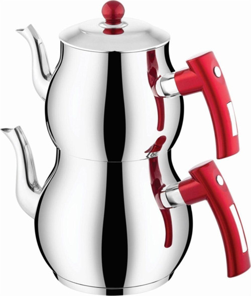 Çaydanlık Mercan Model Orta Boy Çaydanlık Takımı Kırmızı