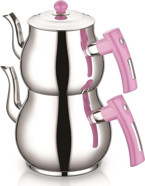 Mercan Çaydanlık Takımı Aile Boyu Pembe