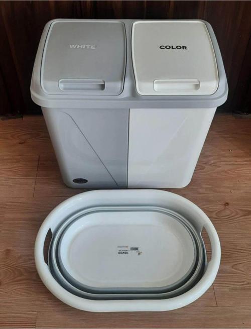 Ikili Set - Bölmeli 60 Lt Kirli Çamaşır Sepeti Ve Katlanır Çamaşır Sepeti 2'Li 30 30