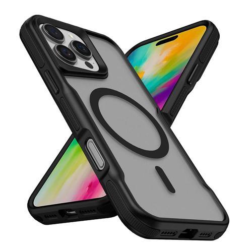 Apple iPhone 16 Pro Max Kılıf Magsafeli Airbag Şeritli Renkli Kenar Lamer Kapak 