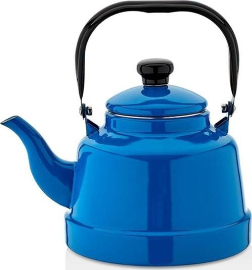 Emaye Üstten Saplı Demlik Eski Tip Mavi Bitki & Çay Demliği 2.5Lt No:18