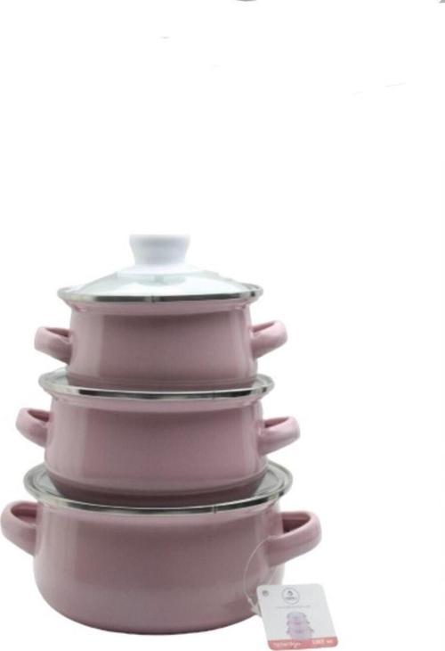 Mini Tencere Seti 3'Lü Pembe