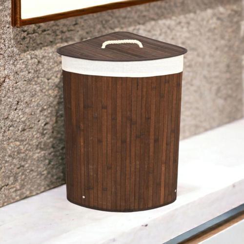 Üçgen Model Bambu Kirli Sepeti