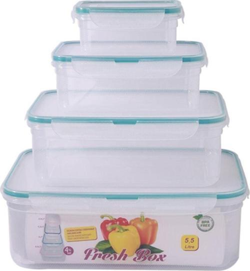 Fresh Box Silikon Contalı Sızdırmaz Kilitlemeli Saklama Kabı 4'Lü