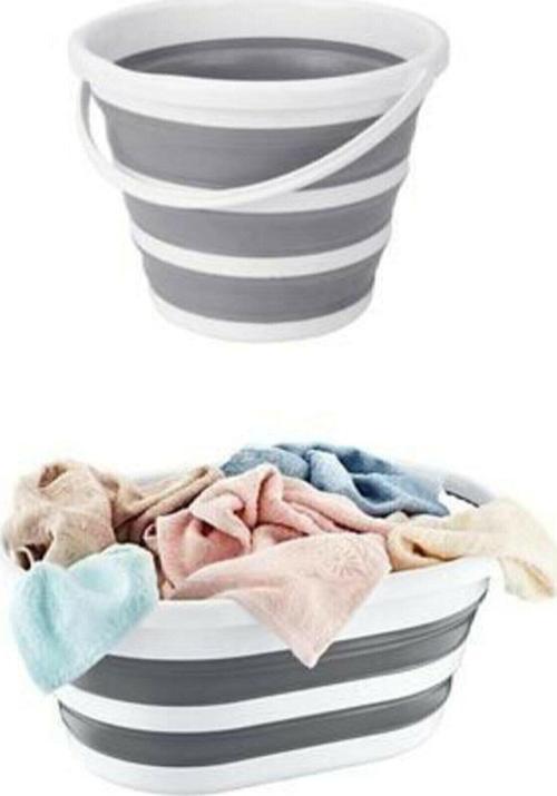 Katlanabilir Multi 2'Li Set - Katlanabilir Çamaşır Sepeti - Katlanabilir Kova