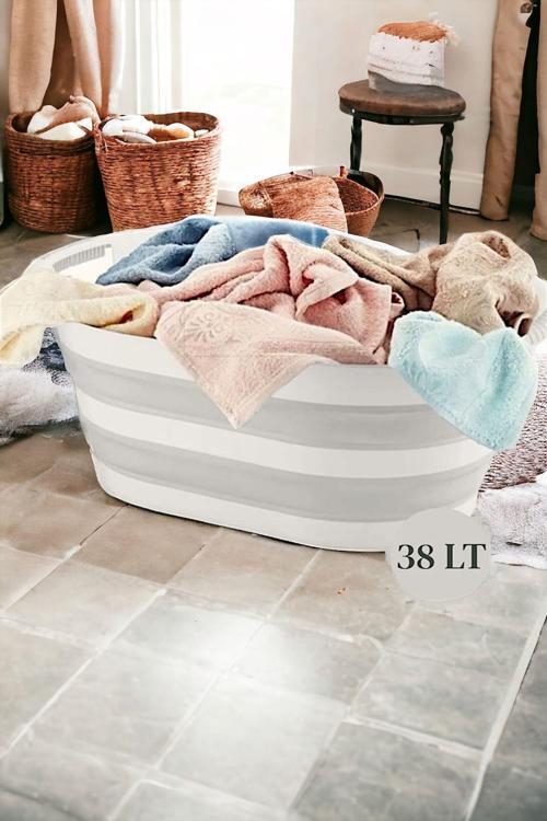 Vera Bath Katlanır Çamaşır Sepeti 38 Lt Çamaşır Selesi Fma07860