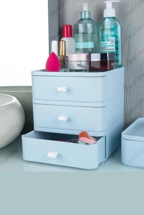 Masaüstü Organizer Çekmece – Makyaj Takı Aksesuar Düzenleyici Saklama Kutusu(Üçlü)