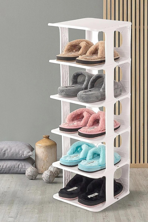 Vera Home Lüks Ayakkabılık Beyaz Düzenleyici Organizer Portatif 5 Katlı Çok Katmanlı