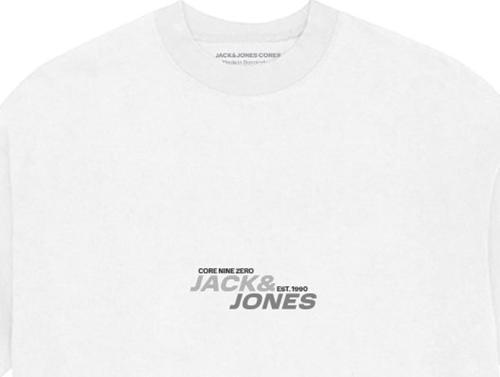 Jcotarmac Brandıng Tee Ss Crew Fst Pls Erkek Beyaz Büyük Beden Tshirt 12278719-01