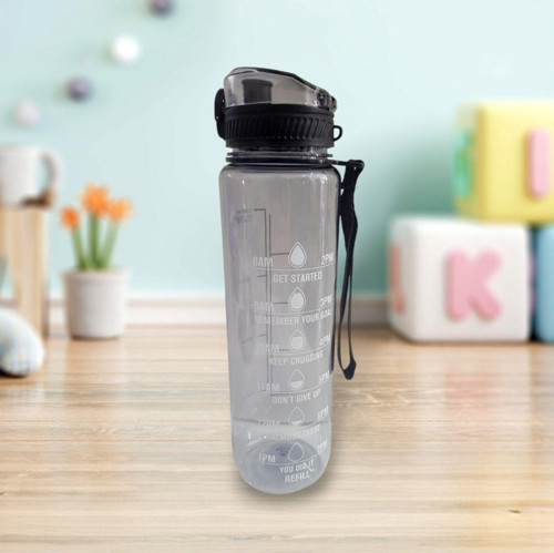 Motivasyonel Şeffaf Sporcu-Öğrenci Su Matarası 1000 Ml