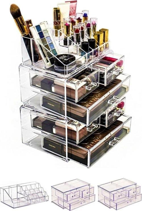 Srknx Kalemlik Fırçalık Makyaj Düzenleyici Set 5 Katlı 6 Çekmeceli Akrilik Organizer Modelist