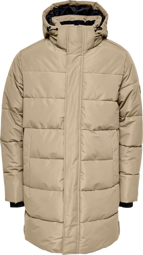 Carl Long Quilted Coat Otw Erkek Bej Mont 22020156-06