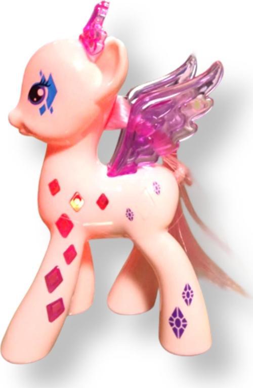 Işıklı Rainbow Unicorn Ponny Figür - 8 CM Pembe Taçlı Model