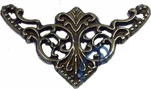 Dekoratif Köşe Süsü, Köşelik - Küçük, 19x34mm, Antik, 1 Adet