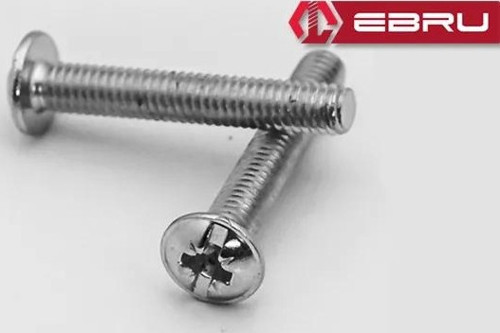 Ebru Yuvarlak Yıldız Başlı RYSB Kulp Vidası, Civata M4x20 - 50 Adet