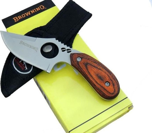 Browning 087 Yüzme Kamp Bıçak 16 cm - Ahşap Sap, Özel Kılıflı
