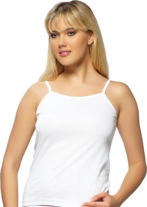 6 Adet Gümüş Bayan Likralı İp Askılı Atlet Renk Seçenekli