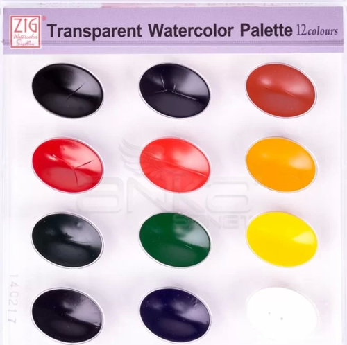 Transparent Watercolor Palette 12 Renk