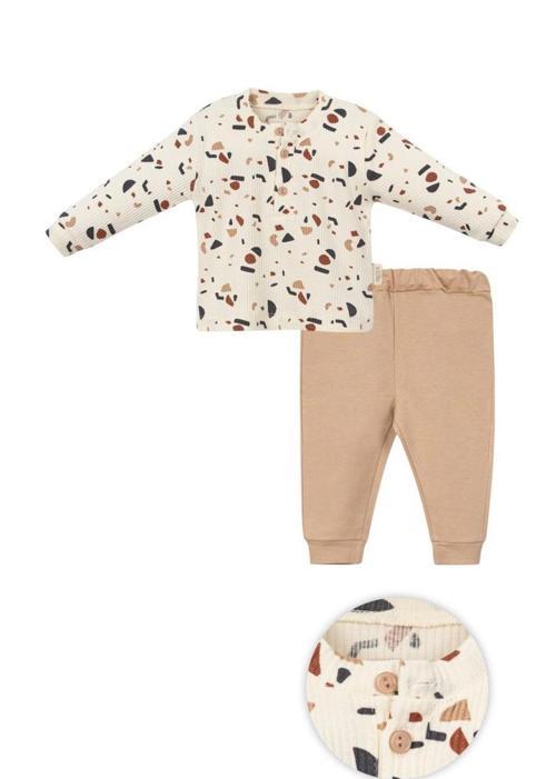DESENLİ SWEAT PANTOLON TAKIM Bej