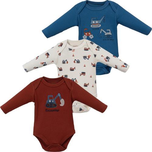 ARAÇLAR UZUN KOL ÜÇLÜ BODY SET Kiremit