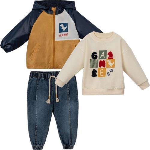 GAME BASKILI YAĞMURLUK SWEATSHIRT PANTOLON TAKIM LACİVERT