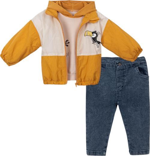 KUŞ BASKILI YAĞMURLUK SWEATSHIRT PANTOLON TAKIM Hardal