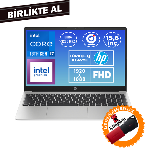 250 G10 i7-1355U 16GB 512GB SSD 15.6" FHD Freedos + 128 GB Flash Disk 9G2G8ET 024