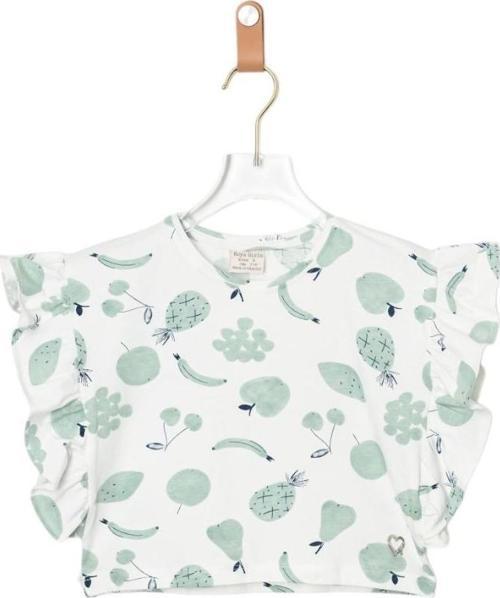 MEYVE BASKILI KIZ CROP TSHIRT Mint Yeşili