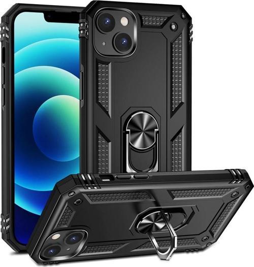 iPhone 15 Uyumlu Kamera Korumalı Standlı Yüzüklü Tank Kılıf