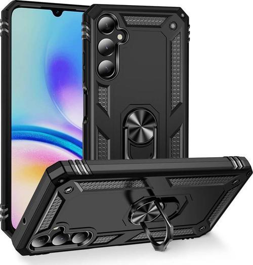 Samsung Galaxy A05S Uyumlu Kamera Korumalı Standlı Yüzüklü Tank Kılıf