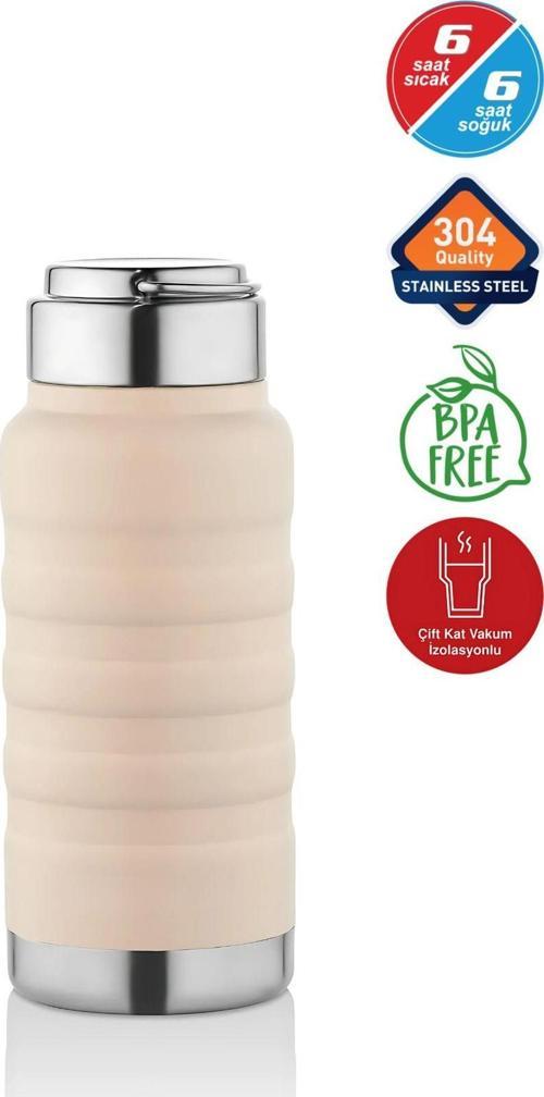 400 Ml Pudra Paslanmaz Çelik Termos – Su, Meşrubat, Çay İçin | Kamp, Okul, Piknik, Servis & İkram