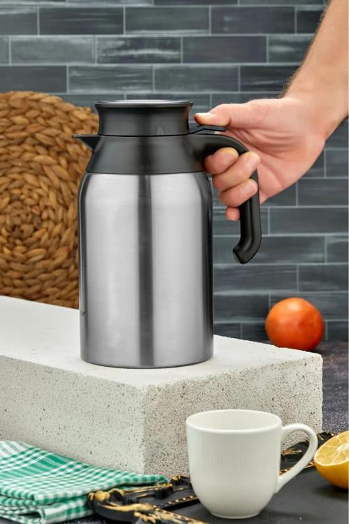 2 Litre Çift Kat Paslanmaz Çelik Termos – Çay & Kahve Termosu | Kamp, Piknik, Okul İçin Uygun