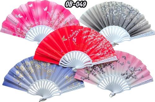 Plastik Kumaş Yelpaze 12'li Karışık Ob-049