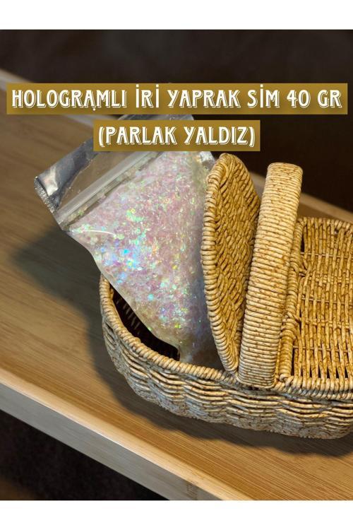 Hologramlı Beyaz İri Yaprak Sim 40 Gr (Parlak Yaldız) | İpek Sıva & Pamuk Sıva & Yalıtımlı Sıva