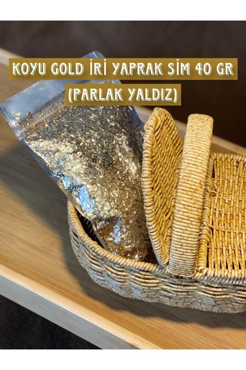 Koyu Gold İri Yaprak Sim 40 Gr (Parlak Yaldız) | İpek Sıva & Pamuk Sıva & Yalıtımlı Sıva