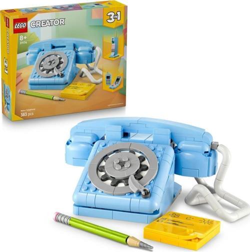 ® Creator 3'ü 1 Arada Retro Telefon - 8+ Çocuklar Için 1980'LER Veya 2000'LER Modeli Yaratıcı Oyuncak Seti (383 Parça)