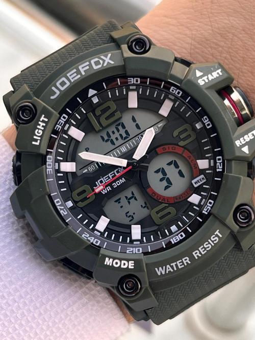 Digital Ve Analog 2 Yıl Garantili Kronmetre+Takvim+Alarm+Aydınlatma Erkek Kol Saati JOE.BK01